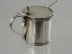 A Solid Silver Mustard, in the form of a tankard, Birmingham hallmark, dated 1933 with the