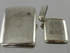 A Solid Silver Double Cigarette Case, having gilded interior, Birmingham hallmark, dated 1915, m.m