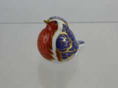 A Crown Derby Gilded Figure of a Robin.
