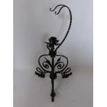 An Antique Wrought Iron Candle Stand, the candle stand supported on tripod base, approx 78 cms