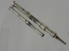 A Solid Silver Retracting Pencil, inscription reads "Memoriam of Edward Mansel" Birmingham hallmark,