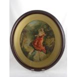 William M Frith, Victorian Lithograph depicting a young girl wearing a red shawl, dated 1843, approx