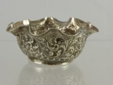 An Antique Caviar Bowl, fluted edge having floral decoration to border and fish scale design to