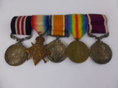 A Group of WWI Medals awarded to 6905205 SJT D.G Wyatt Rifle Brigade, including 1914-15 Star, 1914-