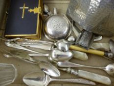 Miscellaneous Items, including a Victorian prayer book, silver and silver plate, set of coffee