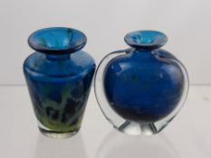 A Pair of Mdina Glass Vases, one signed Mdina.