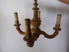 Four Branch Limed Oak Ceiling Light, approx 46 x 46 x 46 cms