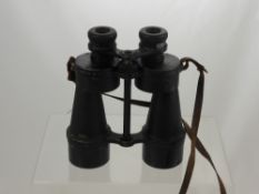 A Pair of WW2 Naval Binoculars, Ross Power Field 7" Steplux Serial No. 112101.