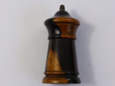 A Treen Match Holder, with threaded lid and striker to base.