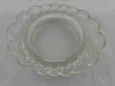 A Lallique Glass Bowl, the bowl having  serpent style border, signed by artist to base, approx 26