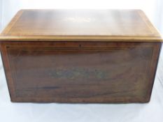 An Antique Rosewood Inlaid Musical Box Case, approx 65 x 37 x 32 cms.