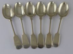 Six Silver Dessert Spoons, London hallmark, Walker & Hall, dated 1923, approx 240 gms