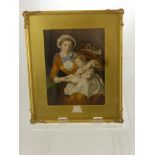 George Baxter Prints depicting Victorian Ladies, entitled "Belle of the village", "The Love