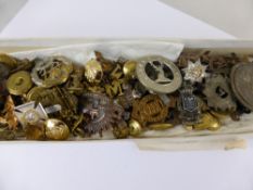 A Box of Military Badges and buttons etc.