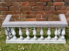 A Painted Club Fender with balustrade supports, approx 113 cms wide x 45 cms high.
