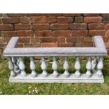 A Painted Club Fender with balustrade supports, approx 113 cms wide x 45 cms high.