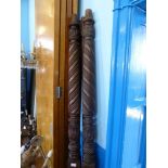 Decorative Carved Mahogany Posts for a Four Poster Bed. (4)