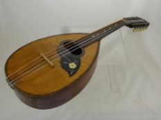 A 19th Century French Mandriola, 12 string flat back by Louis Gerome, professionally restored with