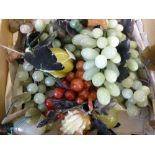 Quantity of Marble and Hard Stone Fruit, including bunches of grapes, quince, pomegranate,