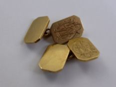 A Pair of Gentleman's 9ct Gold Cufflinks, approx 11.5 gms.