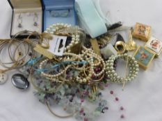 A Collection of Miscellaneous Costume and other Jewellery, including necklaces, silver and blue