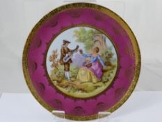 Seven Cabinet Plates depicting lovers, approx 20 cms dia. (7)