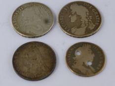 A Quantity of Early Silver Coins, including Jakobus II 1687 crown, Carlus II 1672 crown together