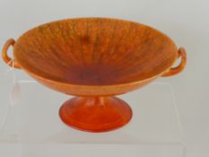 A Royal Lancastrian Orange Glaze Tazza, approx 30 dia x 15 cms.