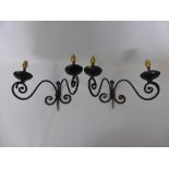 A Pair of Wrought Iron Wall Lights. (2)