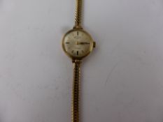 A Lady's 21 Jewel Rotary Wrist Watch, the watch having a 9ct gold mesh link strap, champagne dial