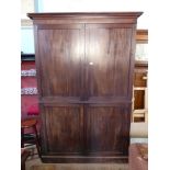 A Mahogany Linen Press with five internal drawer slides, approx 138 x 52 x220 cms.