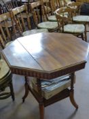 A Mahogany Octagonal Tea Table, with galleried shelf beneath, approx 76 x 76 cms