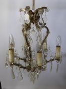 An Antique Venetian Style Six Branch Chandelier, approx 75 cms.