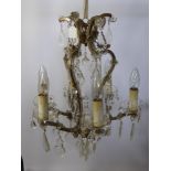 An Antique Venetian Style Six Branch Chandelier, approx 75 cms.