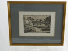 Two Miniature Etchings signed in pencil H. Barnett, Views of Painswick and Arlington Row from the