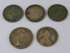 A Quantity of Silver Coins, including LUD XV 1759 coin, Louis Philippe I 1839 five franc piece,
