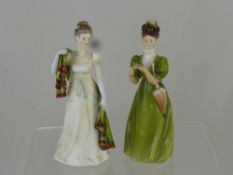 Two Staffordshire Figurines, hand painted by Ivan Sutton, entitled "Emma and Glencora".