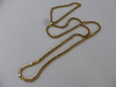 A Lady's 9ct Gold Box Chain, approx 80 cms and 44.5 gms.