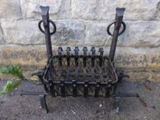 A Cast Iron Fire Grate, approx 62 x 29 x 53 cms.