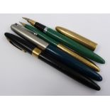 A Collection of Vintage Pens, including Sheaffer "Snorkel" ink pen and pencil, together with