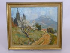 An Oil on Canvas, an impressionist scene of Italy, signed lower left dated 1925, approx 44 x 36 cms