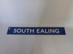 London Underground Enamel Sign, depicting 'South Ealing'.