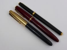 A Collection of Miscellaneous Pens, including two vintage Parker. (3)