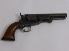 A London Colt Navy 1851 Model Antique Percussion Revolver, Crimean war era, barrel marked ADDRESS.