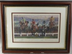 A Limited Edition Print of D.M. Dent entitled "Doing the Business", Cheltenham Gold Cup signed by