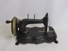 A Universal Sewing Machine 1874, manf Universal Sewing Machine Co., 89 Lees Road, Oldham, February