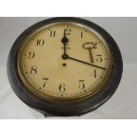 An 8-day Oak Cased Smith Wall Clock, enamel face and dial approx 40x 40 cms.