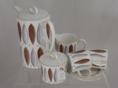 Susie Cooper 'Hyde Bank' Coffee Service, including coffee pot, milk jug, sugar bowl, six cups and