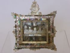 A Wood Base Frame decorated with Mother of Pearl and Abalone, the picture depicting The Last Supper,