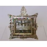 A Wood Base Frame decorated with Mother of Pearl and Abalone, the picture depicting The Last Supper,